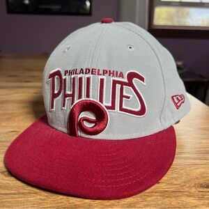 New Era - Philadelphia Phillies MLB 59FIFTY Gray/Red Cooperstown Hat 7 1/2